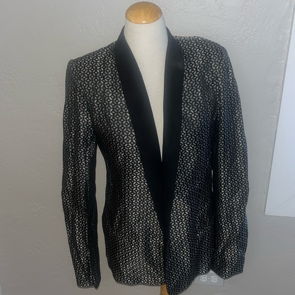 BB Dakota Jackets Coats Bb Dakota Black Gold Jacquard Blazer